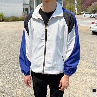Color-block Banded-hem Windbreaker