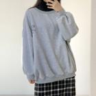 Plaid Midi Skirt / Printed Sweatshirt