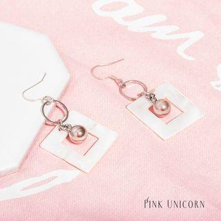 Square Metal Ball Earring
