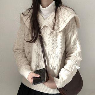 Wide-collar Sweater