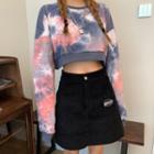 Couple-matching Tie Dyed Pullover/ Cropped Top