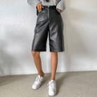 Faux-leather Bermuda Shorts