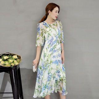 Set: Floral Dress + Slipdress