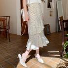 Ruffle-trim Midi Floral Skirt