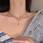 Star Rhinestone Choker Necklace - One Size