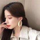 Matte Open Hoop Earring 1 Pair - Stud Earring - Light Yellow - One Size