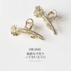 Flower Faux Crystal Alloy Hair Clamp 01 - Gold - One Size