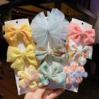 Set Of 9: Fabric Bow Hair Clip (various Designs)