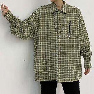 Detachable Sleeves Plaid Shirt