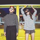 Stripe Turtleneck Long-sleeve T-shirt