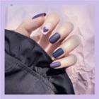 Matte Heart Faux Nail Tips 630 - Heart - Purplish Blue - One Size