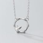 925 Sterling Silver Bamboo Pendant Necklace 1 Pc - 925 Sterling Silver Bamboo Pendant Necklace - One Size