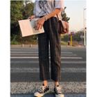 Plaid Crop Straight Fit Pants