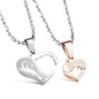 Couple Heart Titanium Steel Necklace