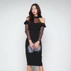 Cold-shoulder Sheath Cocktail Dress