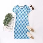Short-sleeve Argyle Sheath T-shirt