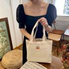 Print Canvas Lunch Bag Beige - One Size