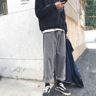 Corduroy Wide-leg Cargo Pants