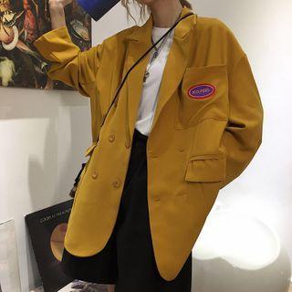 Double Breasted Blazer Yellow - One Size