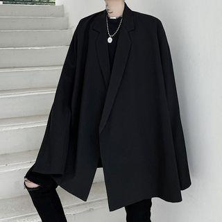 Plain Loose-fit Cape Jacket