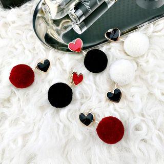 Pom Pom Heart Earrings