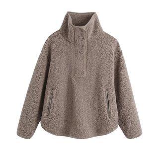 Stand Collar Fleece Sweatshirt