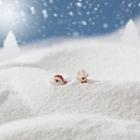 Asymmetrical Santa Reindeer Stud Earring