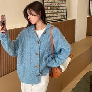 Toggle Loose-fit Hooded Cardigan