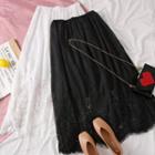 High-waist Lace A-line Skirt