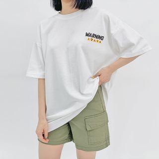 Warning Globe Print T-shirt