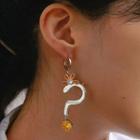 Question Mark & Bear Asymmetrical Earring