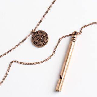 Whistle / Tag Pendant Alloy Necklace