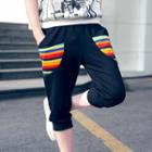 Pattern Pocket Capri Pants