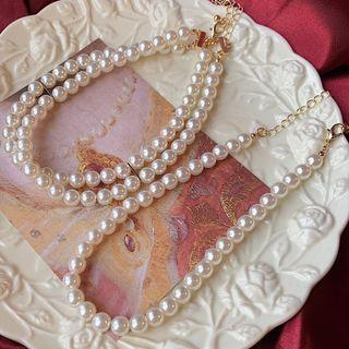 Faux Pearl Choker / Layered Faux Pearl Choker