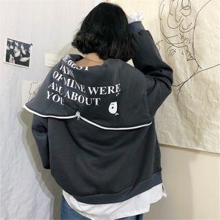 Letter Print Panel Sweatshirt