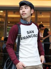 Lettering Raglan-sleeve Pullover