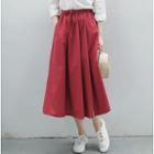 High Waist Midi A-line Skirt / Midi A-line Suspender Skirt / Cartoon Print Blouse