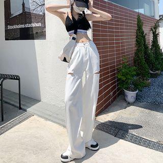 Mid-rise Cutout Loose-fit Jeans