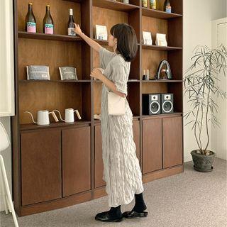 Crinkled Long T-shirt Dress