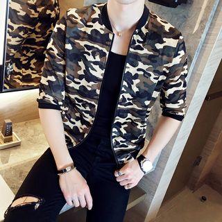 Long-sleeve Camouflage Zip Jacket