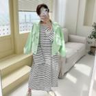 Round-neck Striped Long T-shirt Dress