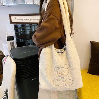 Rabbit Embroidered Fleece Tote Bag