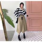 Lace-up Front A-line Long Skirt