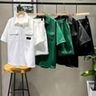 Set: Short-sleeve Cargo Shirt + Sweatshorts