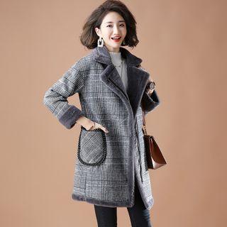 Fleece-lined Patterned Zip-up Jacket