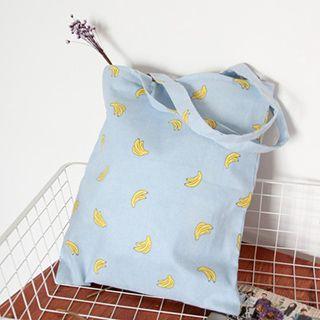 Banana Print Canvas Shopper Bag