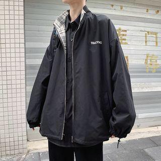Reversible Stand-collar Zip Jacket