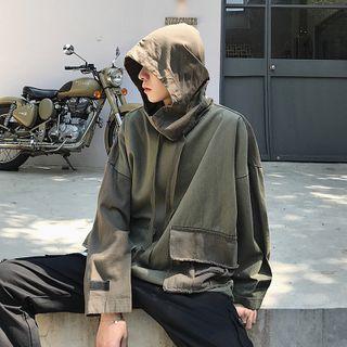 Two-tone Flap-pocket Hoodie