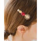 Button-embellished Hair Clip