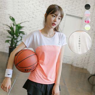 Color-block Sport Short Sleeve Top